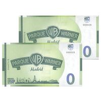 اسکناس 0 یورو بدون تاریخ - پارک وارنر مادرید-دری - جفت - UNC64 - اسپانیا