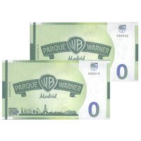 اسکناس 0 یورو بدون تاریخ - پارک وارنر مادرید-لونی تونز - جفت - UNC64 - اسپانیا