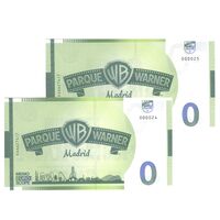 اسکناس 0 یورو بدون تاریخ - پارک وارنر مادرید-ابرقهرمانان برتر جهان - جفت - UNC64 - اسپانیا