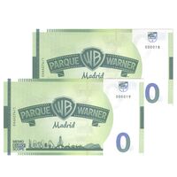 اسکناس 0 یورو بدون تاریخ - پارک وارنر مادرید-لونی تونز - جفت - UNC65 - اسپانیا
