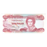 اسکناس 3 دلار بدون تاریخ(1984) الیزابت دوم - تک - UNC63 - باهاما