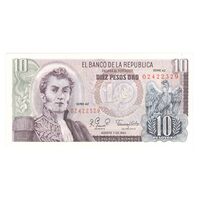 اسکناس 10 اورو پزو 1980 جمهوری - سری AZ - تک - UNC64 - کلمبیا