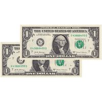 اسکناس 1 دلار 2017 جمهوری فدرال - H (شیکاگو) - جفت - UNC63 - آمریکا
