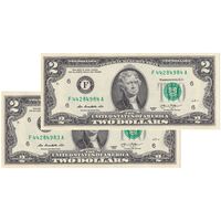 اسکناس 2 دلار 2013 جمهوری فدرال - F (آتلانتا) - جفت - UNC62 - آمریکا