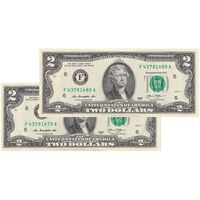 اسکناس 2 دلار 2013 جمهوری فدرال - F (آتلانتا) - جفت - UNC62 - آمریکا