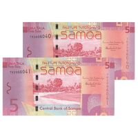 اسکناس 5 تالا بدون تاریخ (2014) جمهوری - Liuga, Ainuu-Enari - جفت - UNC64 - ساموآ