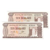 اسکناس 10 دلار بدون تاریخ (1966-1992) جمهوری - جفت - UNC64 - گویان