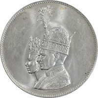 مدال نقره جشن تاجگذاری 1346 - MS64 - محمد رضا شاه
