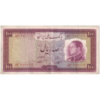 اسکناس 100 ریال 1333 - تک - VF35 - محمد رضا شاه