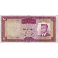اسکناس 100 ریال (هویدا - سمیعی) - تک - VF35 - محمد رضا شاه