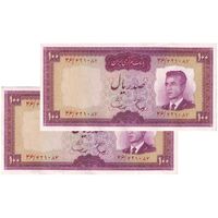 اسکناس 100 ریال (هویدا - سمیعی) - جفت - AU50 - محمد رضا شاه