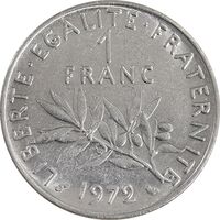 سکه 1 فرانک 1972 جمهوری پنجم - MS61 - فرانسه