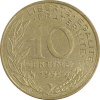 سکه 10 سانتیم 1992 جمهوری کنونی - ماریان - AU58 - فرانسه