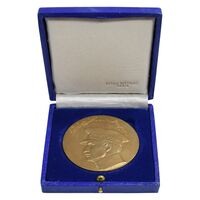 مدال صدمین سالگرد زادروز رضاشاه 2536 - با جعبه فابریک - EF - محمد رضا شاه