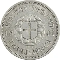 سکه 3 پنس 1941 جرج ششم - AU55 - انگلستان
