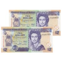 اسکناس 2 دلار 2017 الیزابت دوم - جفت - UNC63 - بلیز