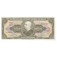 اسکناس 5 کروزریو بدون تاریخ(1964) جمهوری اول - امضای RFN, OGB - تک - UNC64 - برزیل