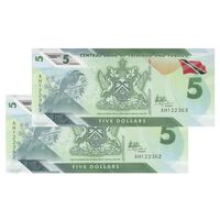 اسکناس 5 دلار 2020 جمهوری - جفت - UNC65 - ترینیداد و توباگو