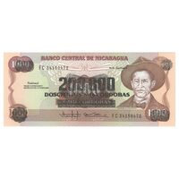 اسکناس 200000 کوردوبا بدون تاریخ (1990) جمهوری - چاپ مجدد روی 1000 کوردوبا - تک - UNC65 - نیکاراگوئه