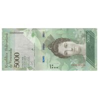 اسکناس 5000 بولیوار 2017 جمهوری بولیواری - تک - UNC63 - ونزوئلا