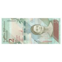 اسکناس 2 بولیوار 2018 جمهوری بولیواری - تک - UNC64 - ونزوئلا