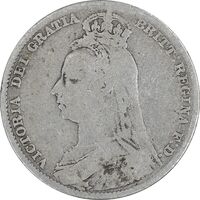 سکه 1 شیلینگ 1890 ویکتوریا - VF25 - انگلستان