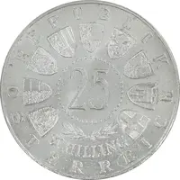 سکه 25 شیلینگ 1962 آنتون بروکنر - MS62 - اتریش