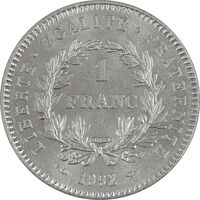 سکه 1 فرانک 1992 جمهوری پنجم - MS61 - فرانسه