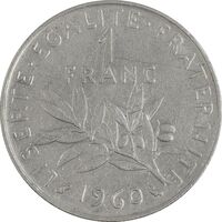 سکه 1 فرانک 1960 جمهوری پنجم - EF45 - فرانسه