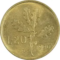 سکه 20 لیره 1980 جمهوری - AU58 - ایتالیا