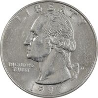 سکه کوارتر دلار 1997D واشنگتن - MS61 - آمریکا