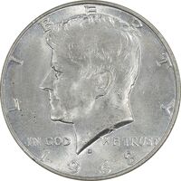 سکه نیم دلار 1968D کندی - MS63 - آمریکا