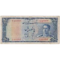 اسکناس 500 ریال سری سوم - پرفیکس 1 - تک - VG - محمد رضا شاه