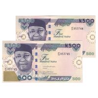 اسکناس 500 نایرا 2022 جمهوری فدرال - جفت - UNC64 - نیجریه