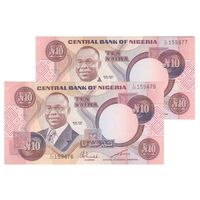 اسکناس 10 نایرا بدون تاریخ (1979-1984) جمهوری فدرال - AAA, CNN	 - جفت - UNC63 - نیجریه