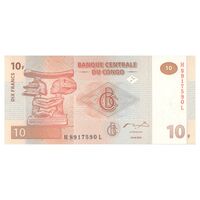 اسکناس 10 فرانک 2003 جمهوری دموکراتیک - تک - UNC65 - کنگو