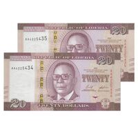 اسکناس 20 دلار 2022 جمهوری - جفت - UNC63 - لیبریا