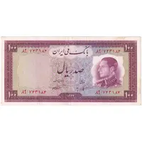اسکناس 100 ریال 1333 - تک - AU50 - محمد رضا شاه