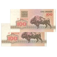 اسکناس 100 روبل 1992 جمهوری - جفت - UNC65 - بلاروس
