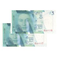 اسکناس 5 پوند 2020 الیزابت دوم - جفت - UNC64 - جبل الطارق