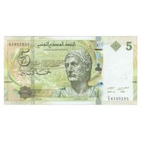 اسکناس 5 دینار 2013 جمهوری - تک - UNC63 - تونس