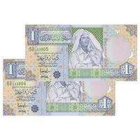 اسکناس 1 دینار بدون تاریخ (2002) جماهیریه - جفت - UNC64 - لیبی