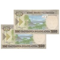 اسکناس 500 فرانک 2019 جمهوری - جفت - UNC63 - رواندا