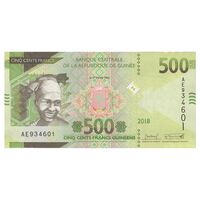 اسکناس 500 فرانک 2018 جمهوری - تک - UNC64 - گینه