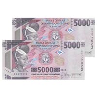اسکناس 5000 فرانک 2015 جمهوری - جفت - UNC64 - گینه