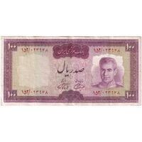 اسکناس 100 ریال (آموزگار - فرمان فرماییان) نوشته قرمز - تک - VF30 - محمد رضا شاه