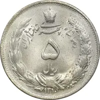 سکه 5 ریال 1310 - MS63 - رضا شاه