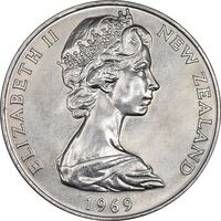 مدال 1 دلار 1969 الیزابت دوم - UNC - نیوزلند