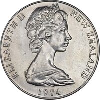 مدال 1 دلار 1974 الیزابت دوم - UNC - نیوزلند
