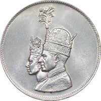 مدال نقره جشن تاجگذاری 1346 - MS62 - محمد رضا شاه